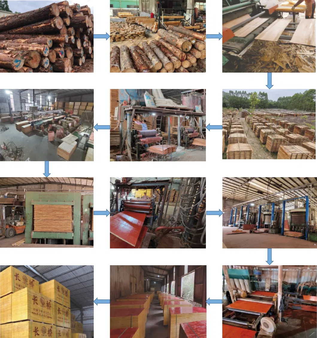 12-18mm High Pressure Film Faced Plywood / Laminated Formwork Plywood