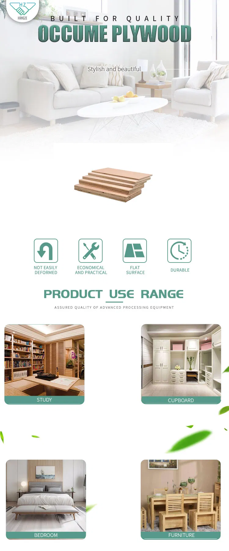 1220*2440*18mm Okoume Commercial Plywood Bintangor Plywood