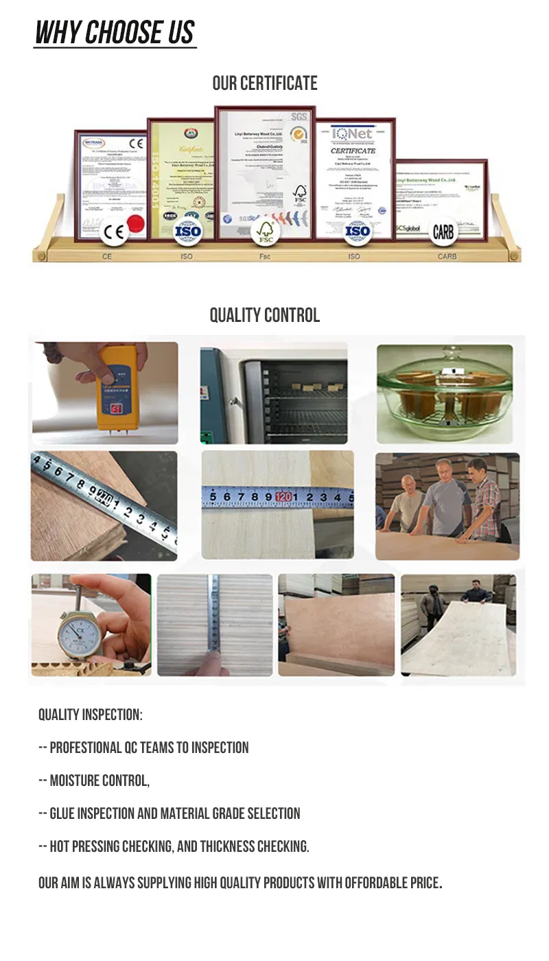 1220 X 2440 Size 9mm / 18mm Commercial Plywood Bb / Cc Grade Poplar Core Okoume / Bintangor Birch Plywood for Furniture Indoor