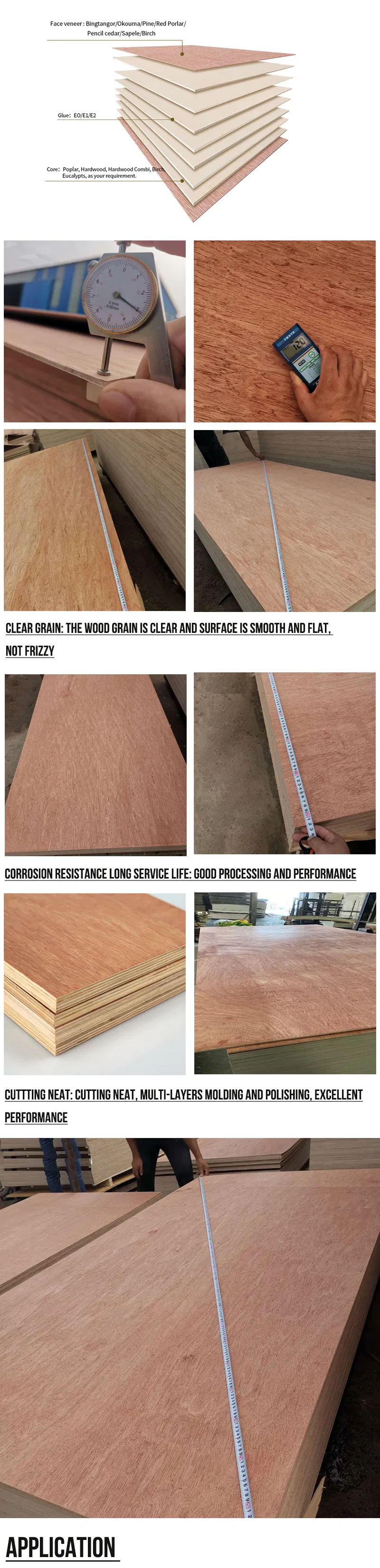 18mm BS1088 Standard Waterproof Marine Bb Grade Bintangor Plywood