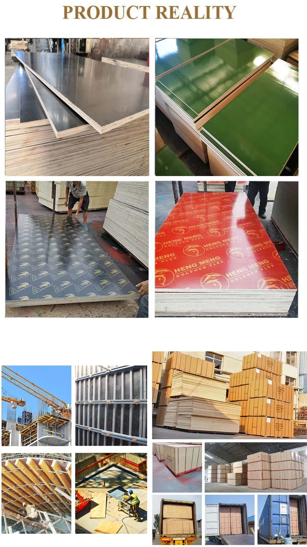 18mm Film Faced Plywood Ffp Green Filmed Plastic Construction Plywood