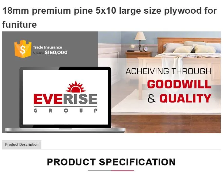 18mm Premium Pine 5X10 Large Size Plywood for furniture
