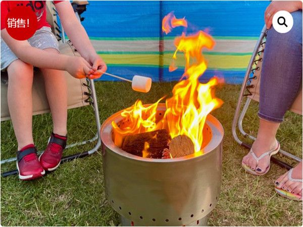 22 Inches (55 cm) 304 Stainless Steel Folding Portable Outdoor Camping Wood Burning Fire Pit with Cloth Bag
