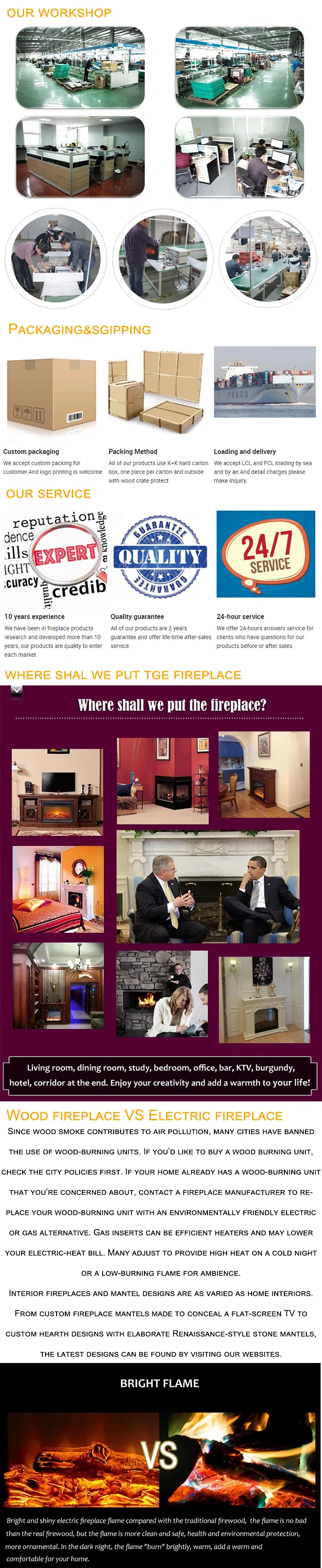 29 Inch Small Insert Electric Fireplace with Realistic Flame with Remote Control (EMP-002)