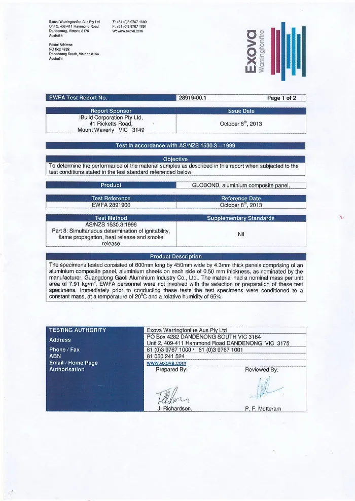 3mm*0.21mm Advertising Signage Board ACP Acm Aluminium Composite Panel