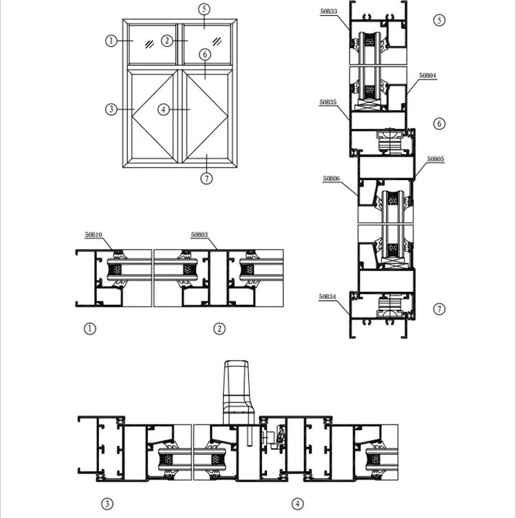 6063 Perfiles De Aluminio PARA Ventana Y Puertas