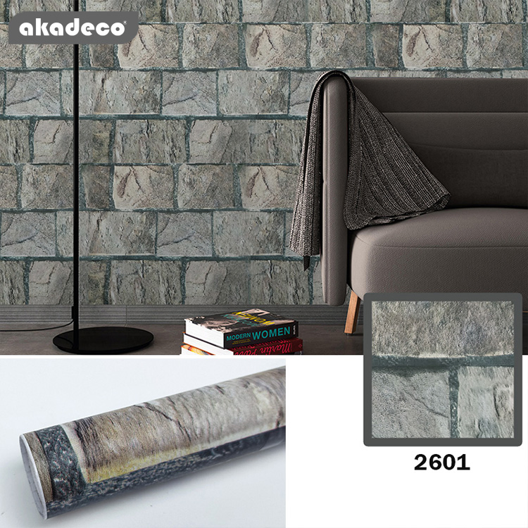 Akadeco Professional High Reputation Durable Printing Simulation Brick Pattern Interior Decoration 3D Self-Adhesive Wallpaper