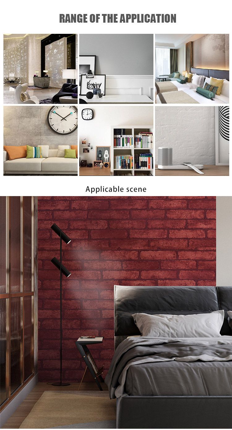 Akadeco Professional High Reputation Thick Printing Simulation Brick Pattern PVC Interior Decoration Self-Adhesive Wall Paper
