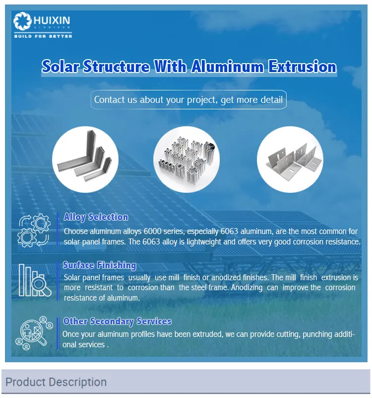 Aluminium Factory Solar Aluminum Frame Extrusion Section