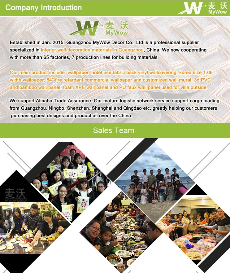 China Supply Wall Coverings with Foil Wallpaper