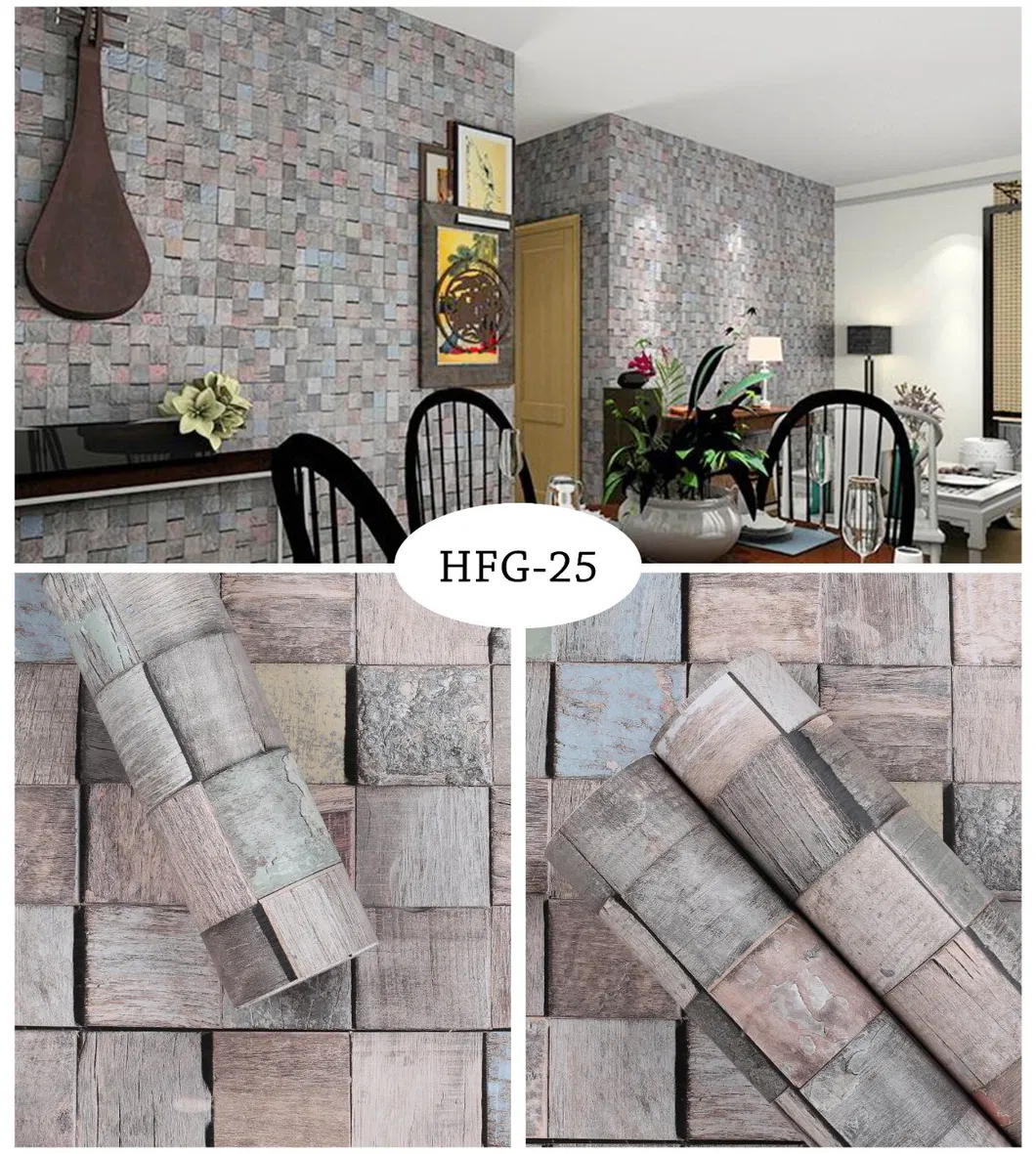 Classic Wooden Grain Waterproof Vinyl Wallcovering Wallpaper