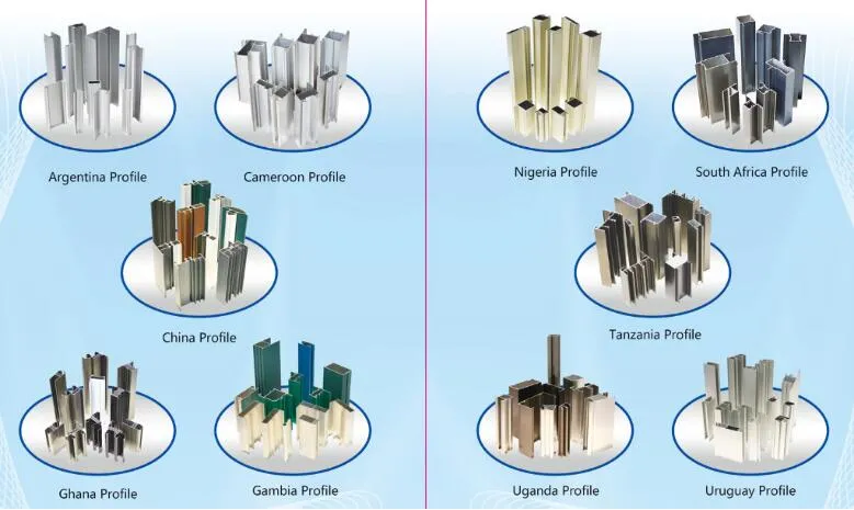 Extruded Aluminum Profile 6063 Aluminum Champagne Linea 12/Linea 20/Linea 32/35/Linea42