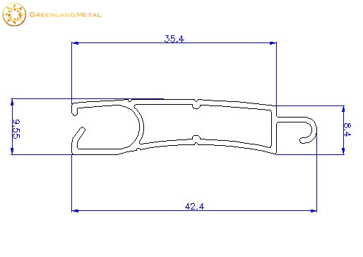 Flat Shape Slat for Roller Shutter Door in Aluminium Profile