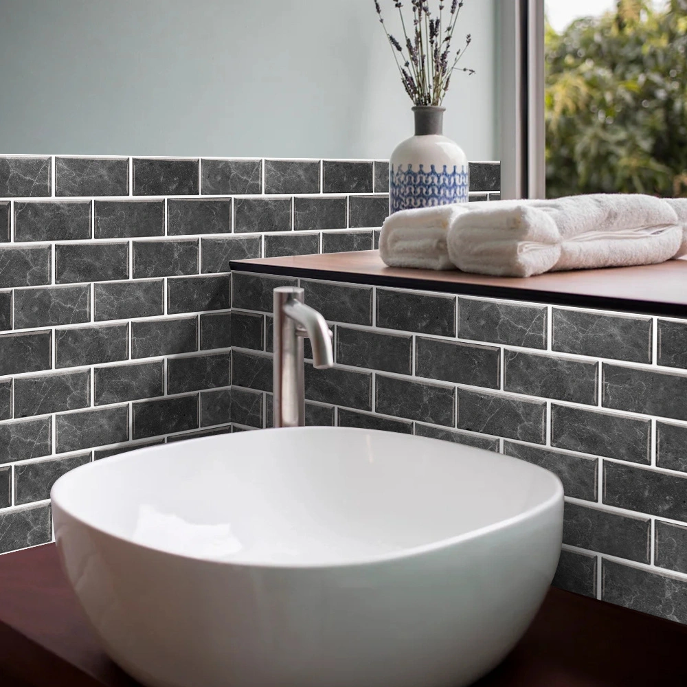 Home Improvement Bathroom Wall Decoration Stickers Self-Adhesive Softcover Rough Room Wallpaper Waterproof DIY Renovation