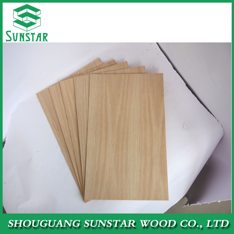 Hot Sale 1220 *2440mm 2.5mm Poplar Core Single Red Oak Plywood Export for Furniture