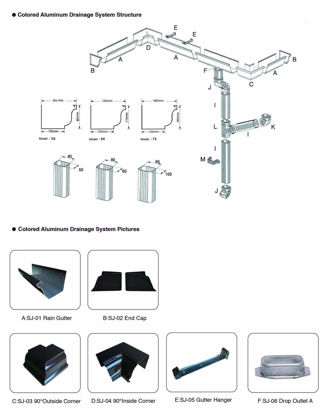 Hot Sale Aluminum Gutters and Downspouts Easy Install K-Style Gutter System Aluminum Products Roof Rainwater Gutter