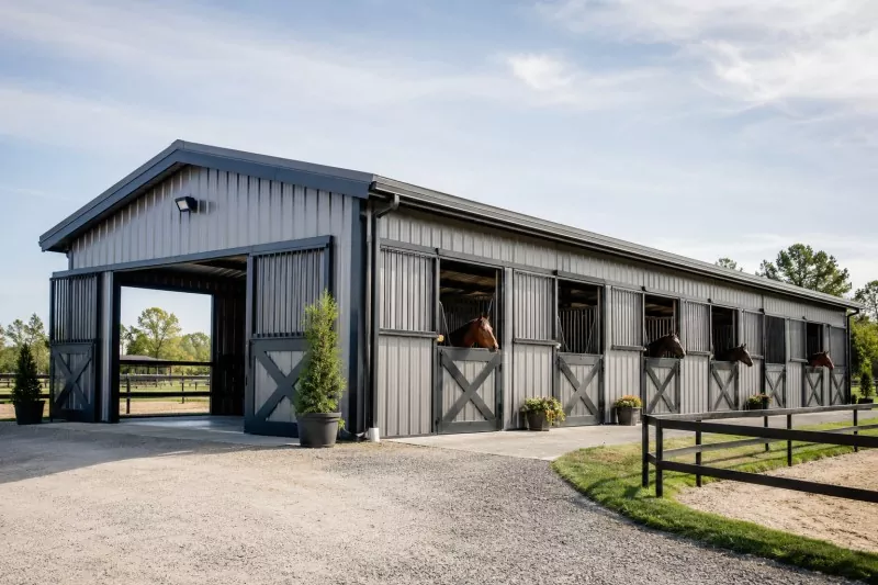 Steel Frame Horse Stable Construction