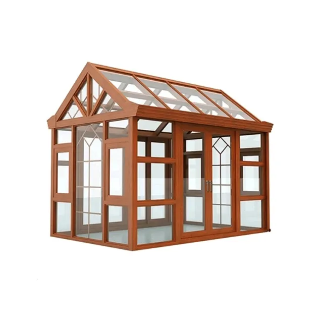 Insulating Glass Solarium Aluminum Sunroom Glass House with Arc Roof