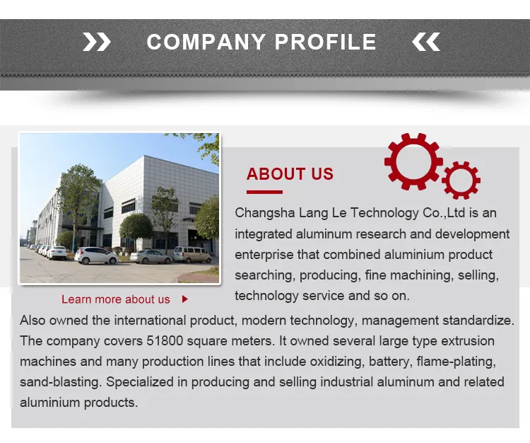 Lang Le Aluminium Extrusion Industrial Aluminium Profile