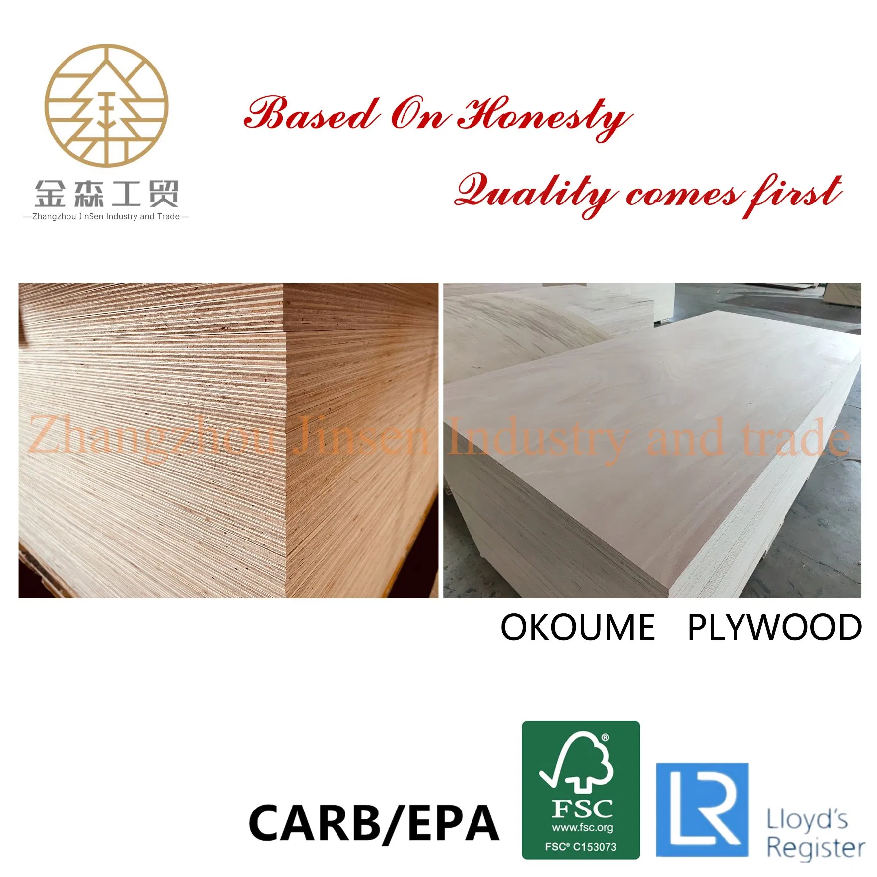Marine Plywood Board Hardwood Bb/Bb FSC CE Jas Water Resistant WBP Glue Plywood Board