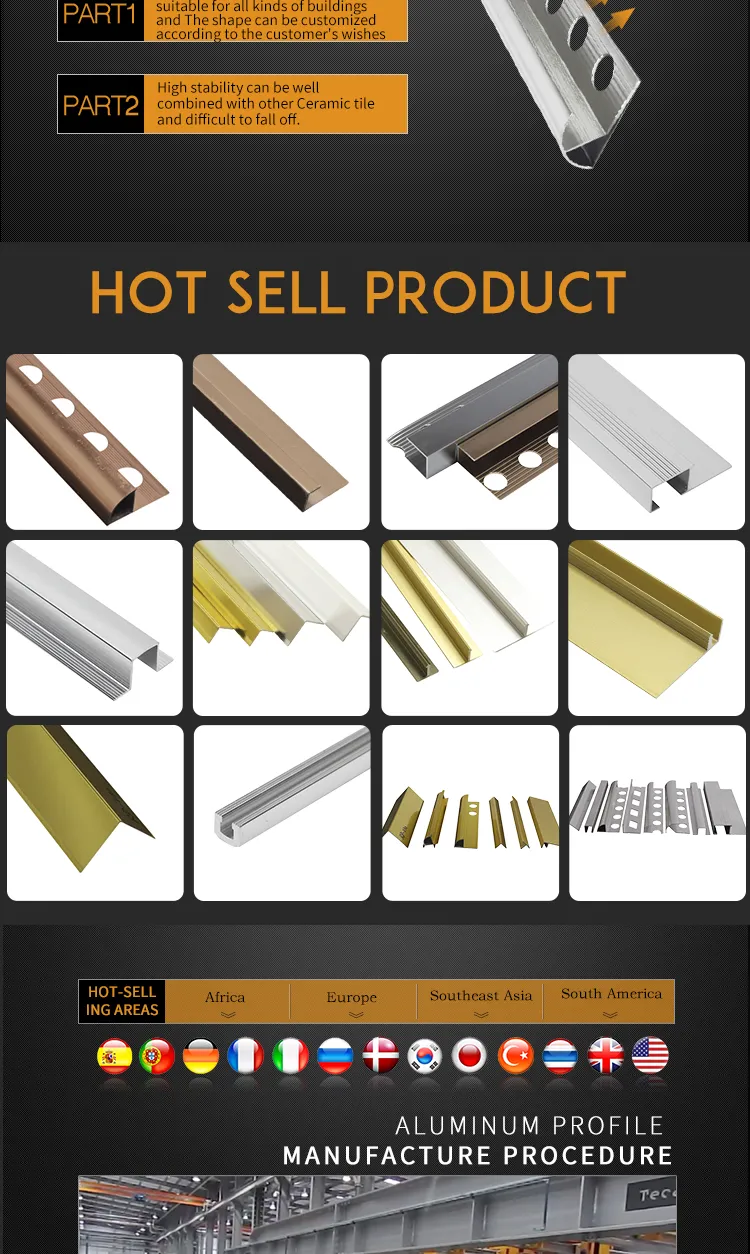 Metal Tile Edge Trim for Tile Decoration