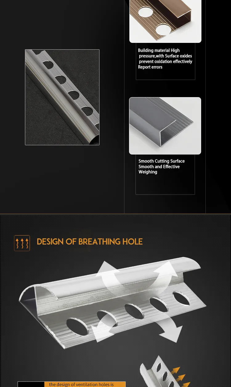 Metal Tile Edge Trim for Tile Decoration