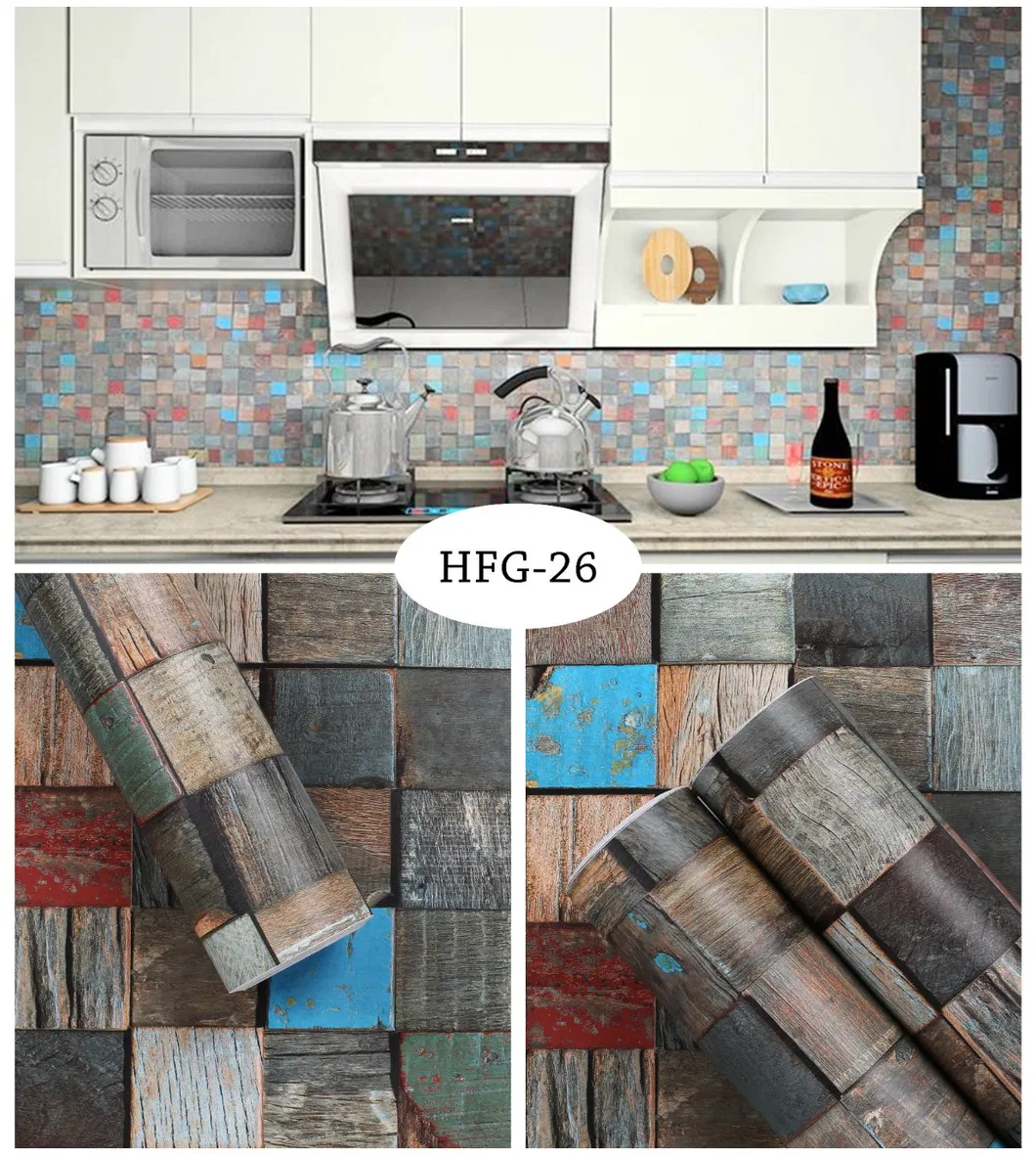 Retro Style Wood 3D PVC Peel and Stick Wallpaper Wall Coat