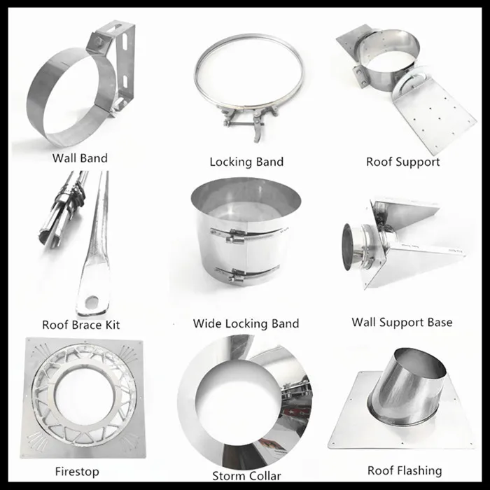 Single Wall Stainless Steel Stove Chimney Flue Pipes for Wood Pellet Stoves