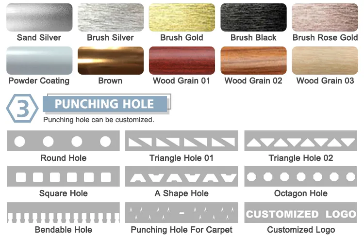 Steel Silver Cover Edging Aluminum Z Bar Trim No Strip Carpet to Tile Transition on Concrete Floor