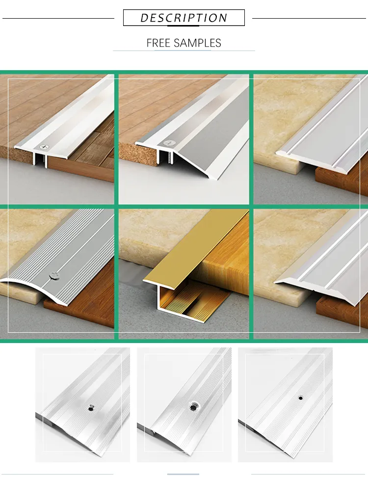 Steel Silver Cover Edging Aluminum Z Bar Trim No Strip Carpet to Tile Transition on Concrete Floor