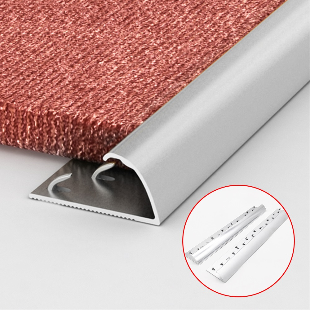 Steel Silver Cover Edging Aluminum Z Bar Trim No Strip Carpet to Tile Transition on Concrete Floor