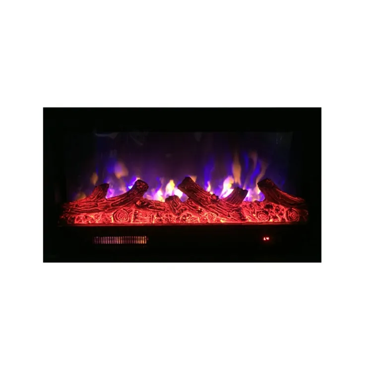 Wall Mounted LED Changeable Flame Thermostat Remote Control Electric Fireplace