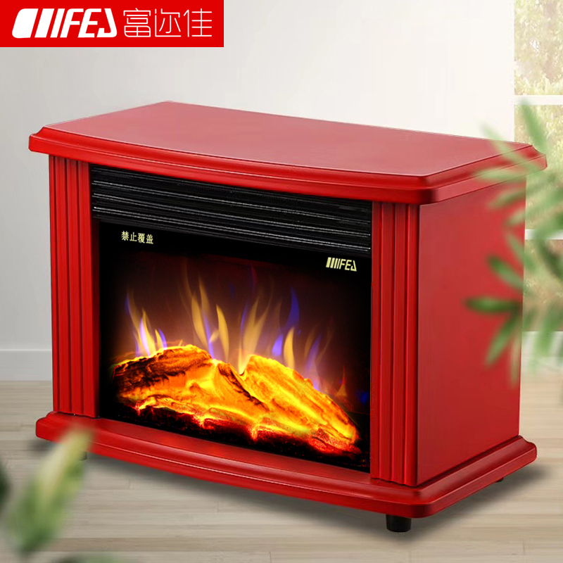 White Mini  Electric  Fireplace with Modern Design Small Room Heater