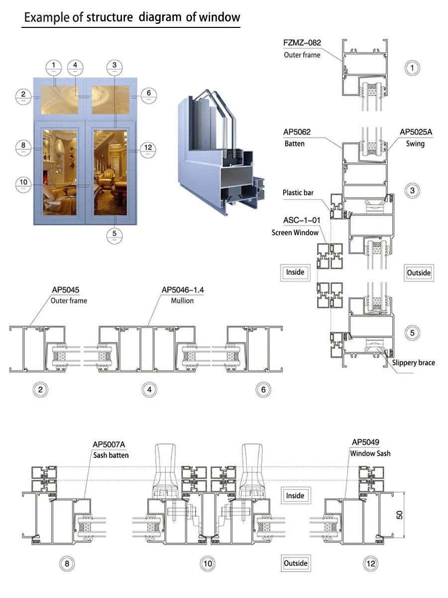 Wholesale Construction Profile Aluminum Facade Windows Doors and Curtain Wall Glass